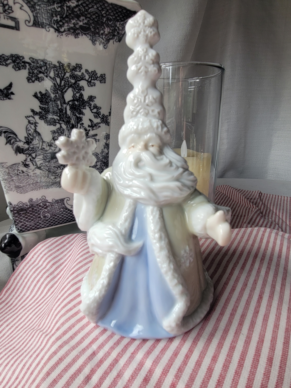 Holiday Time Vintage Porcelain Santa Claus Bell
